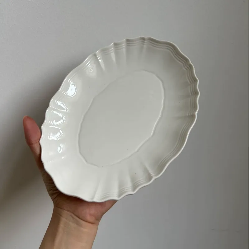 물결 가장자리 도자기 서빙 플레이트 tableware view 6