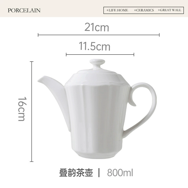 Porcelain Coffee Pot and Milk Jug Set tableware view 7