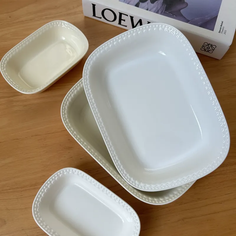 빈티지 비즈 도자기 서빙 트레이