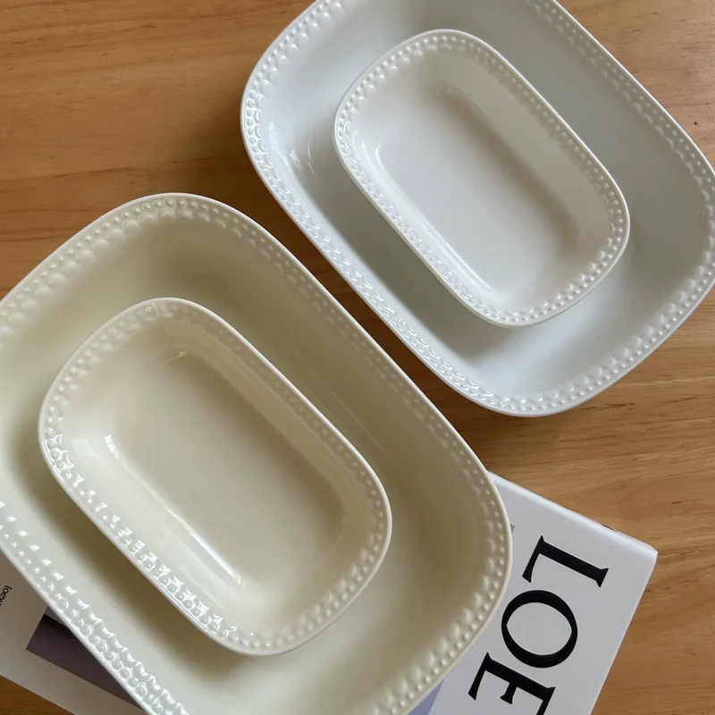 Vintage Beaded Porcelain Serving Tray tableware view 3