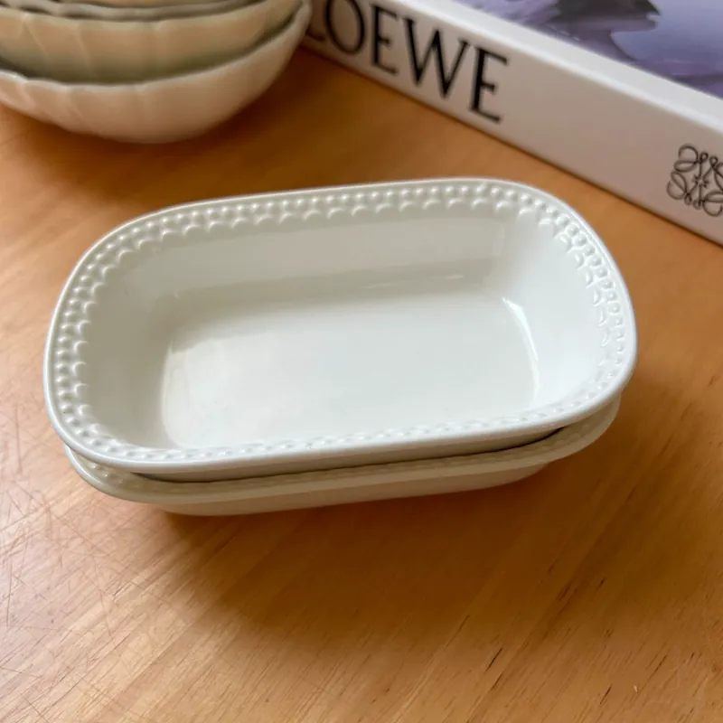 Vintage Beaded Porcelain Serving Tray tableware view 4