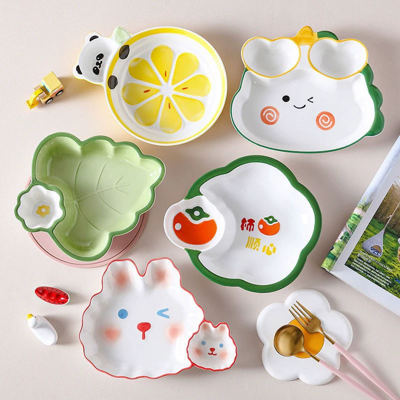 토끼 디자인 세라믹 어린이 접시 tableware view 4