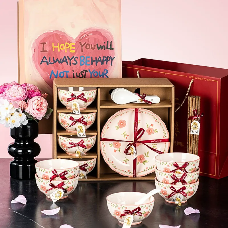 Red Glaze Ceramic Tableware Set