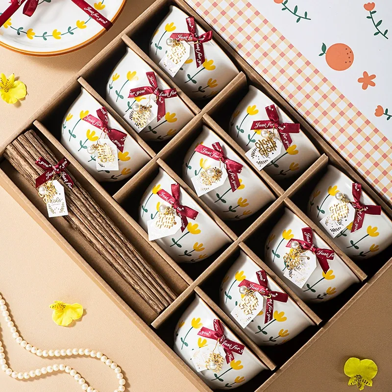 طقم أواني سيراميك بأزهار الأقحوان tableware