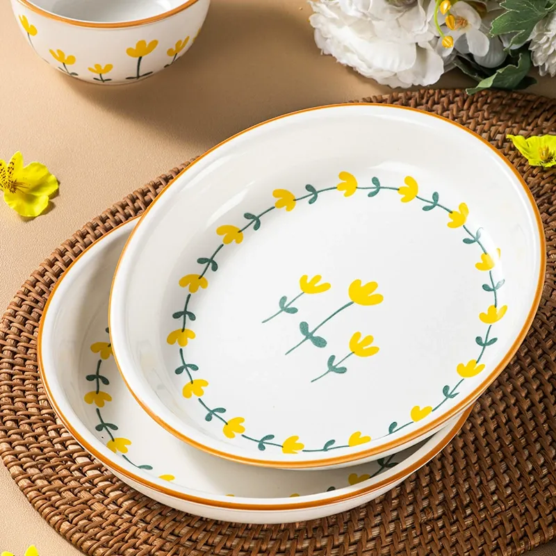 طقم أواني سيراميك بأزهار الأقحوان tableware view 4