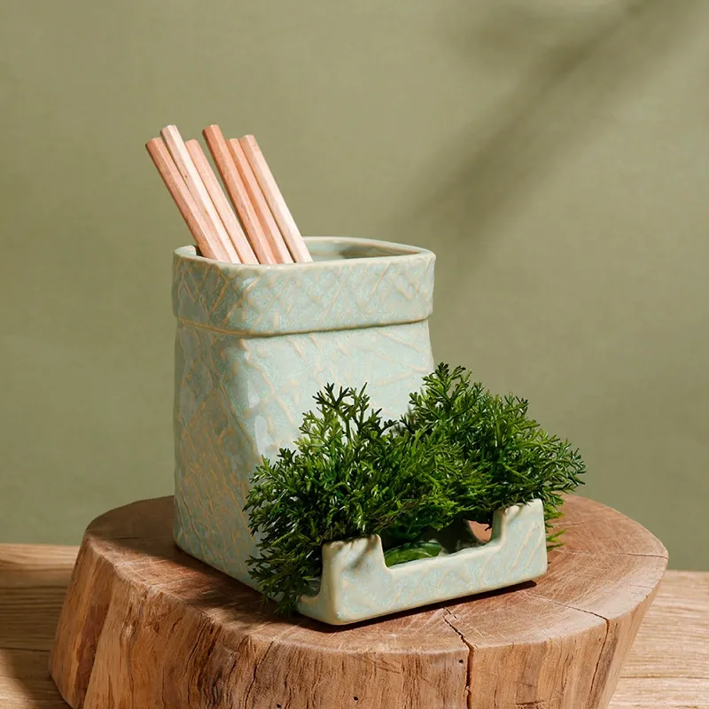 Ceramic Pen Holder with Phone Stand