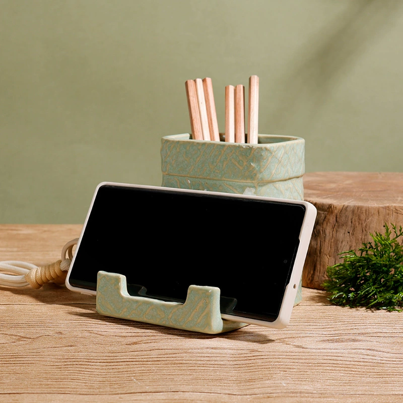 Ceramic Pen Holder with Phone Stand tableware view 2