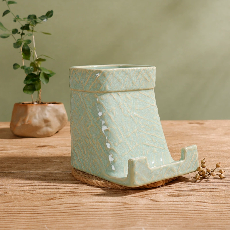 Ceramic Pen Holder with Phone Stand tableware view 3