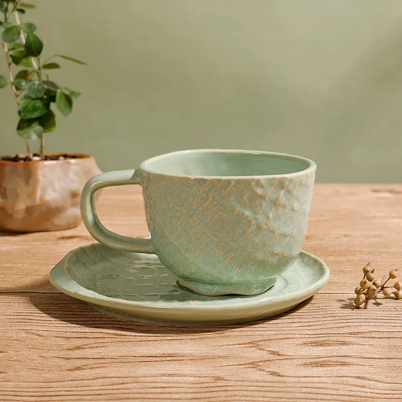 Porcelain Coffee Cup and Saucer Set
