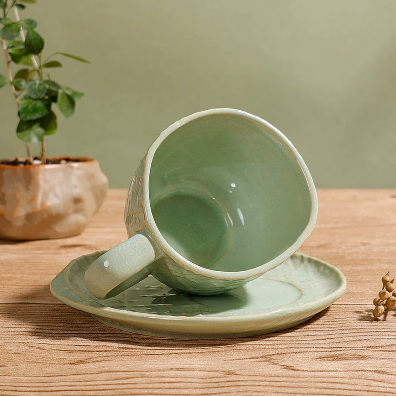 Porcelain Coffee Cup and Saucer Set tableware view 4