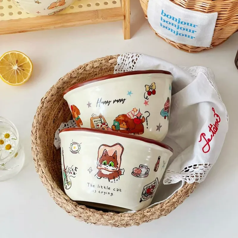 Набор больших керамических мисок щенок tableware view 3