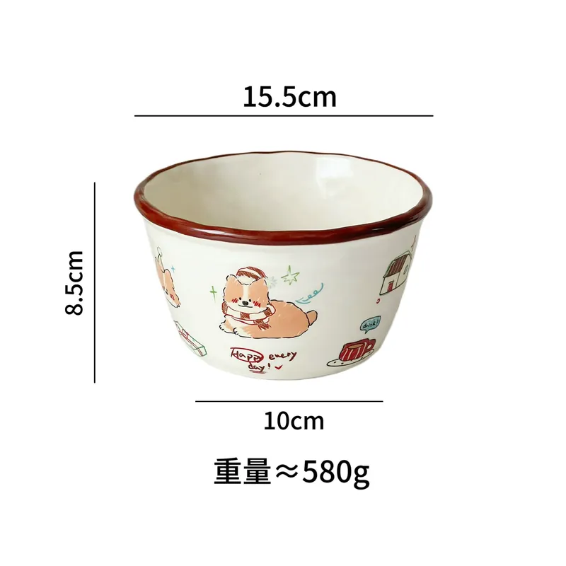 Набор больших керамических мисок щенок tableware view 9