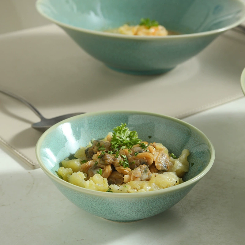 레트로 그린 세라믹 볼 tableware view 2