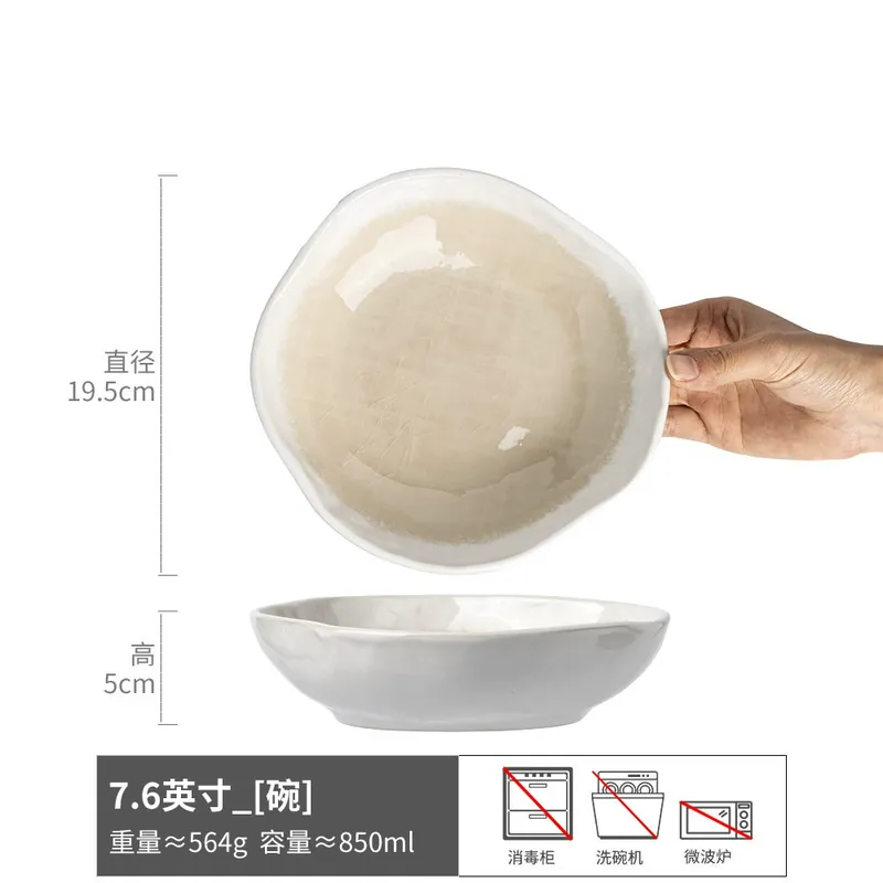 Crackle Glaze Ceramic Noodle Bowl tableware view 6
