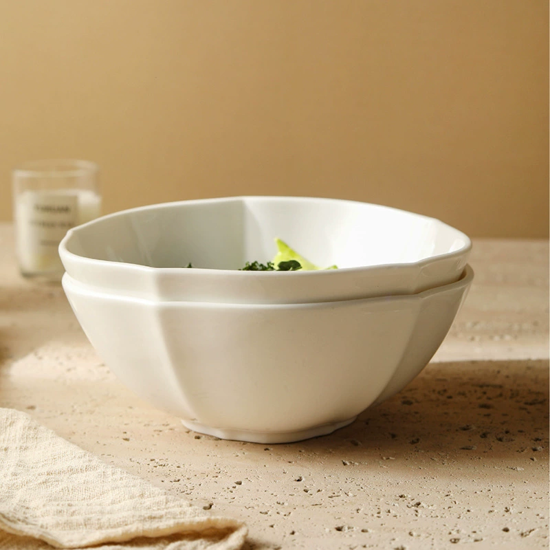 وعاء أرز خزفي أبيض tableware view 3