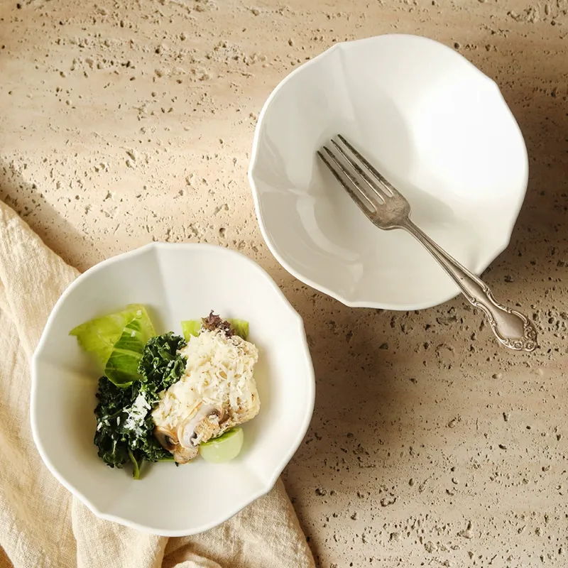 وعاء أرز خزفي أبيض tableware view 4