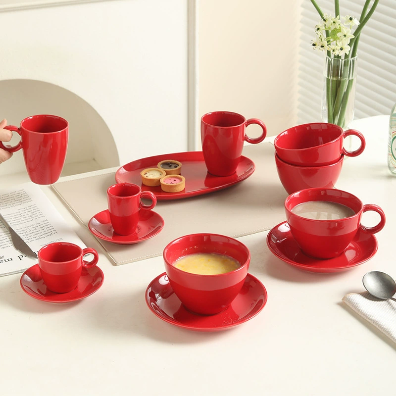 Colored Glaze Coffee Cup Set