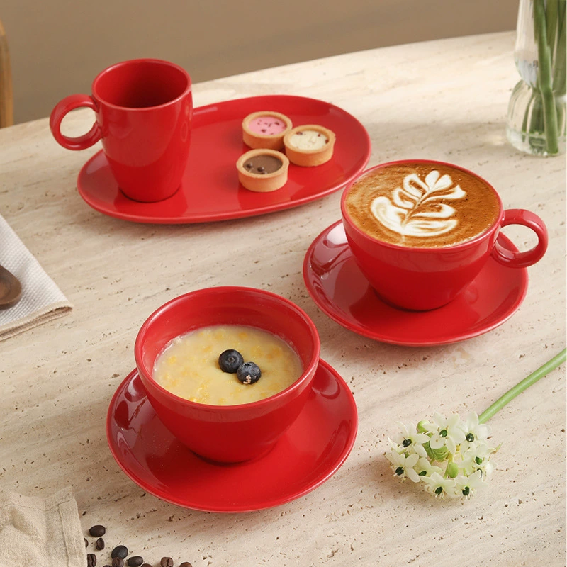 Colored Glaze Coffee Cup Set tableware view 4