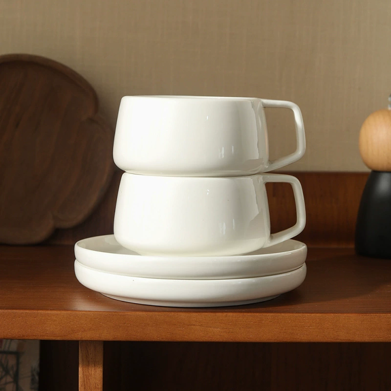 White Coffee Cup Set tableware view 2