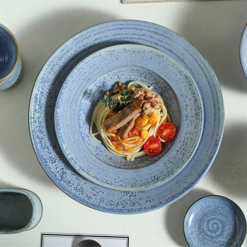 Rustic Stoneware Salad Plate tableware view 2