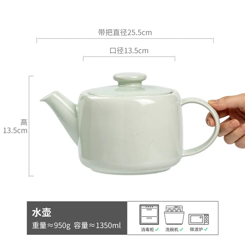 Minimalist Ceramic Teapot with Lid tableware view 6