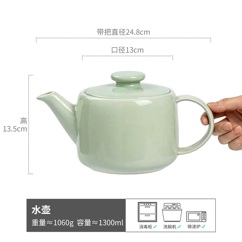 Minimalist Ceramic Teapot with Lid tableware view 7