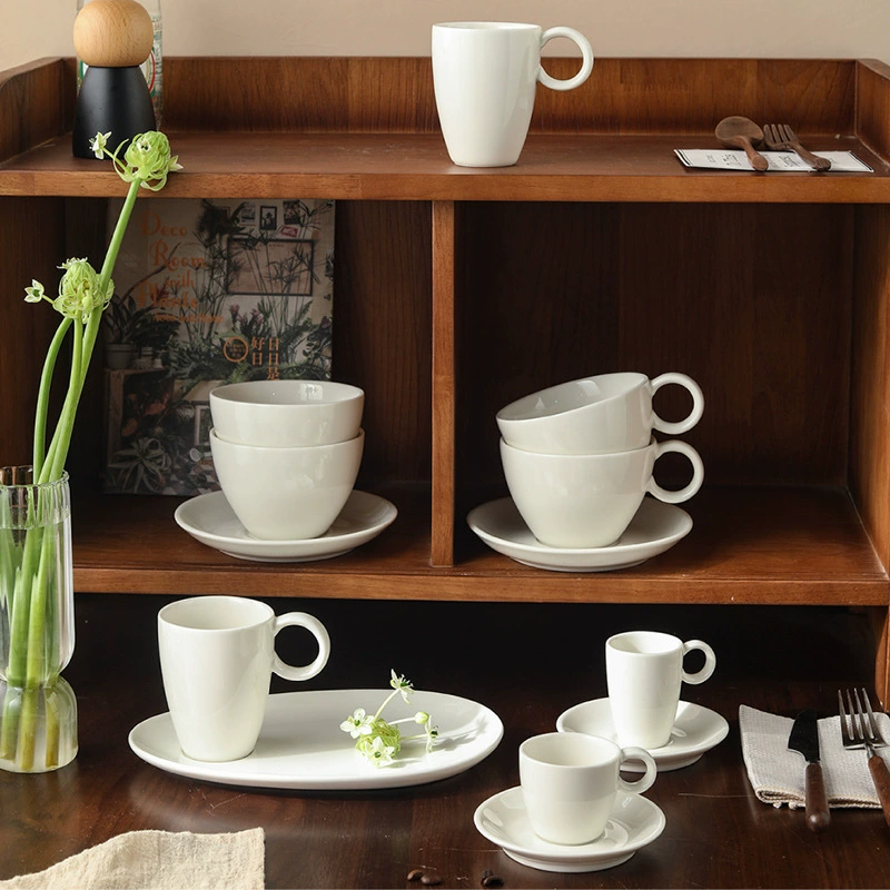 White Coffee Cup Set tableware view 4