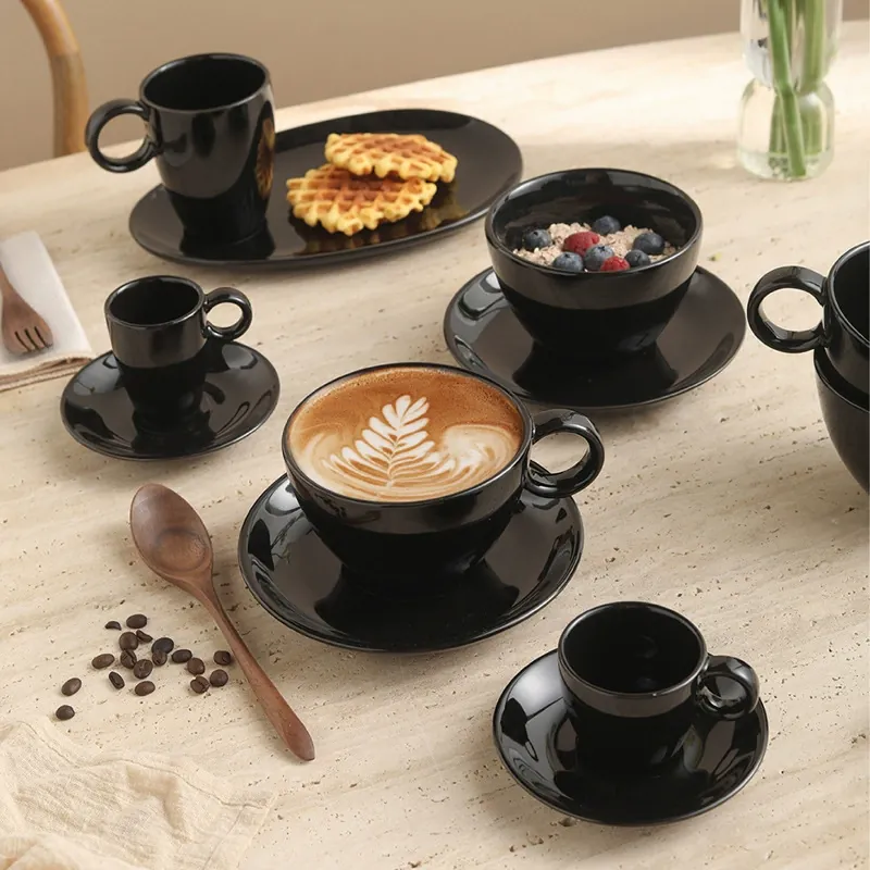 Black Coffee Cup Set