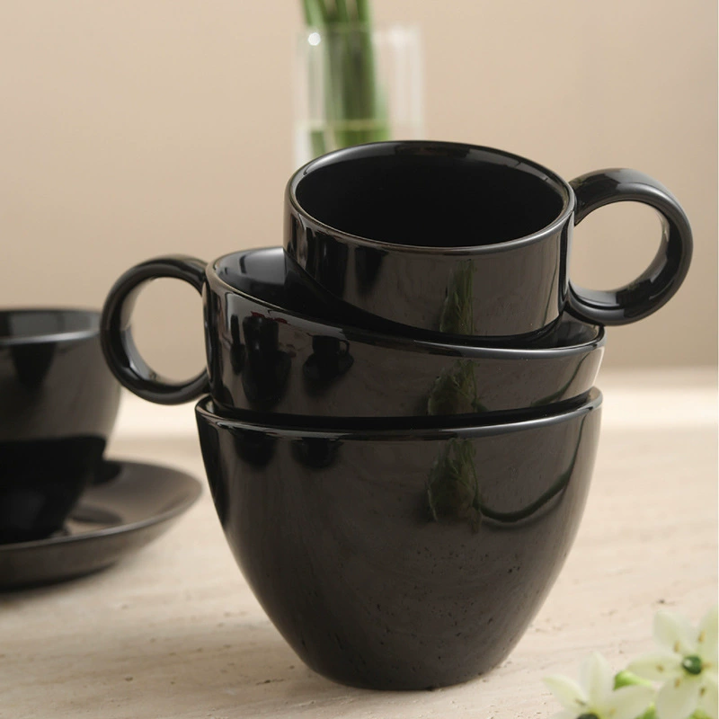 Black Coffee Cup Set tableware view 4