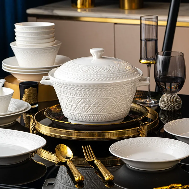 طقم أدوات مائدة بورسلين منقوش tableware view 2