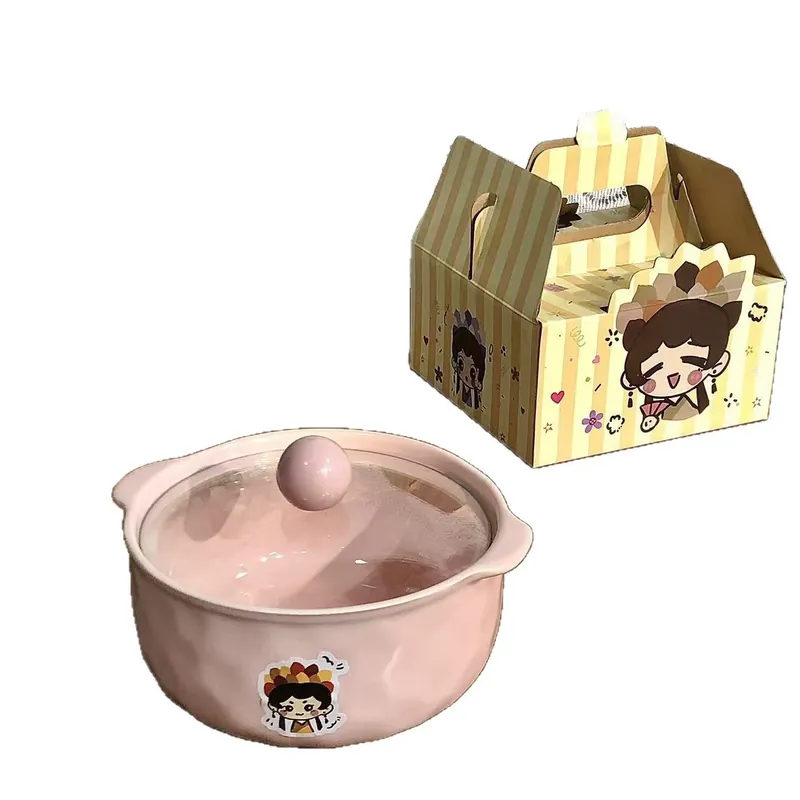 Ceramic Noodle Bowl with Lid tableware view 5