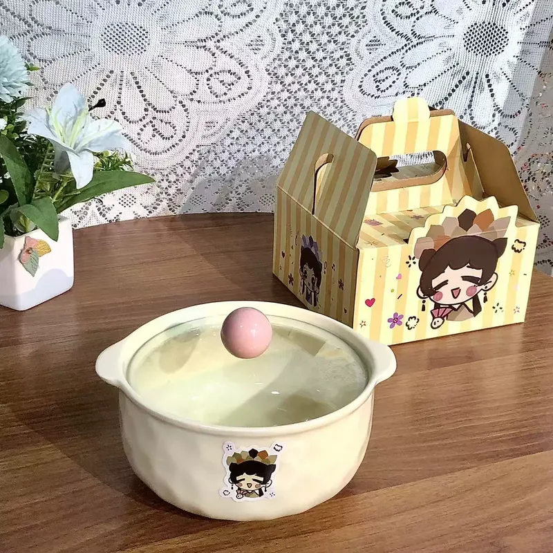 Ceramic Noodle Bowl with Lid tableware view 7