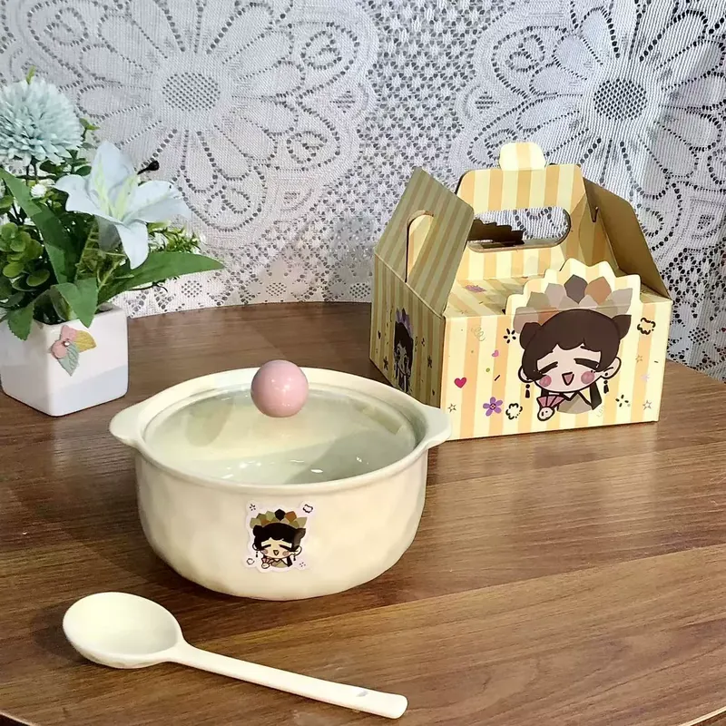 Ceramic Noodle Bowl with Lid tableware view 8