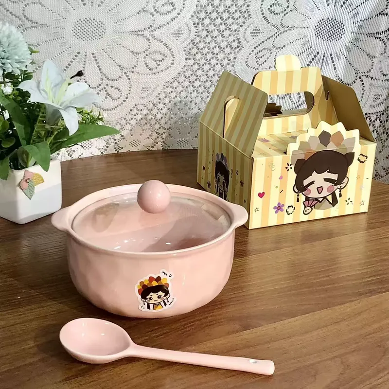 Ceramic Noodle Bowl with Lid tableware view 9