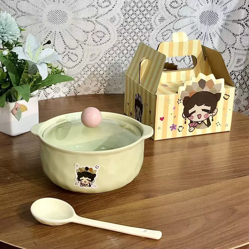 Ceramic Noodle Bowl with Lid tableware view 11