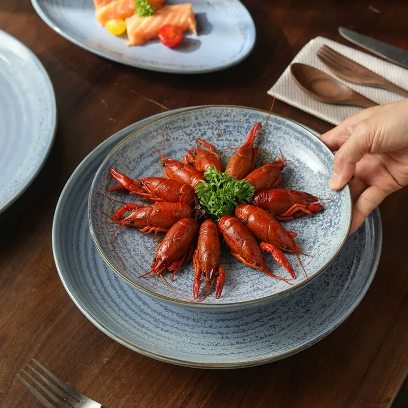 Blue Thread Sushi Plate tableware view 2