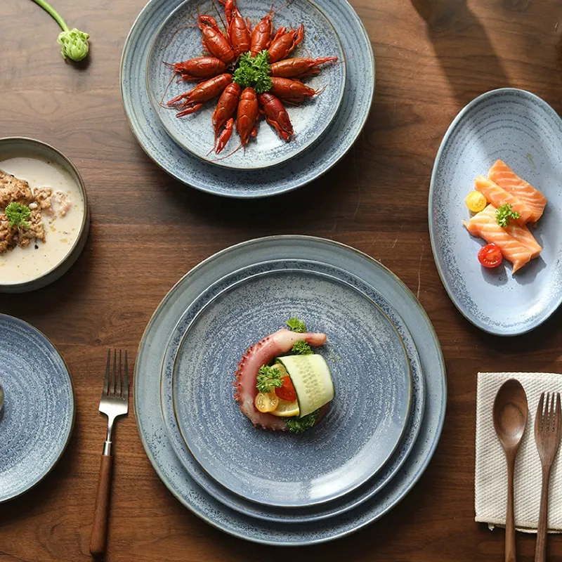 Blue Thread Sushi Plate tableware view 3