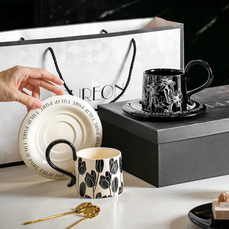 French Vintage Coffee Cup and Saucer Set