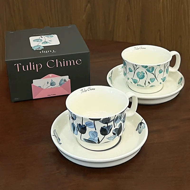 Tulip Coffee Cup and Saucer Set