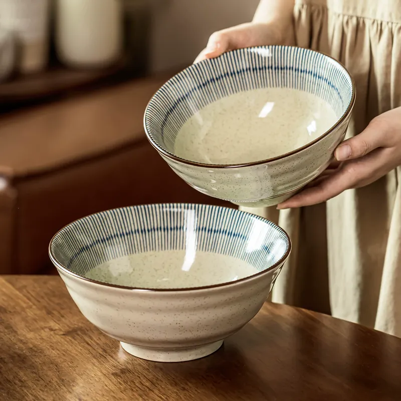 Japanese Style Ceramic Ramen Bowl tableware view 2