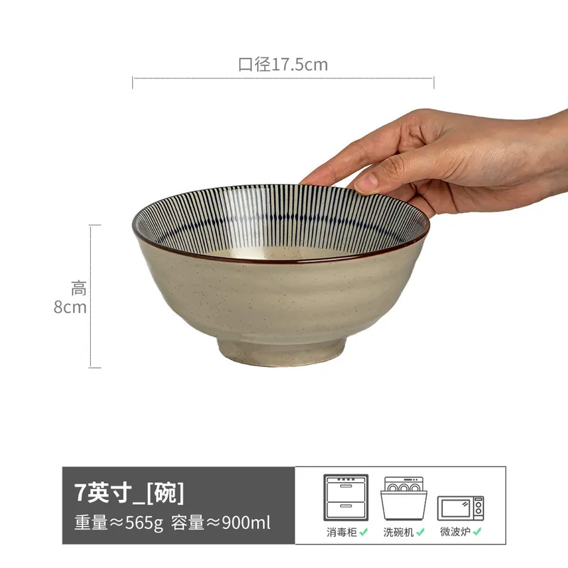 Japanese Style Ceramic Ramen Bowl tableware view 6