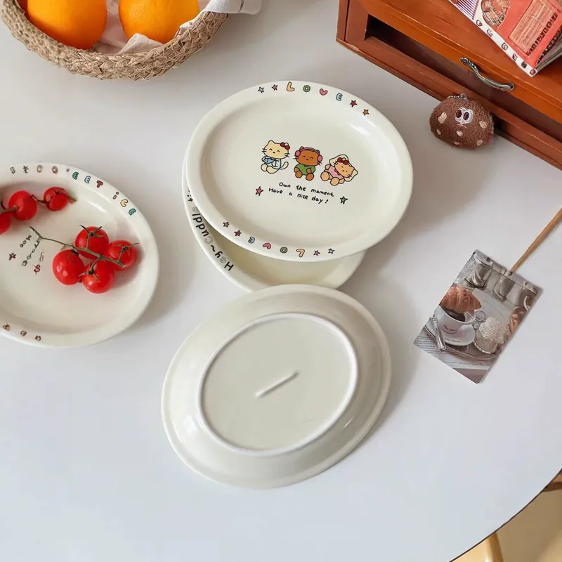 Assiette à fruits en céramique cartoon mignonne tableware view 3