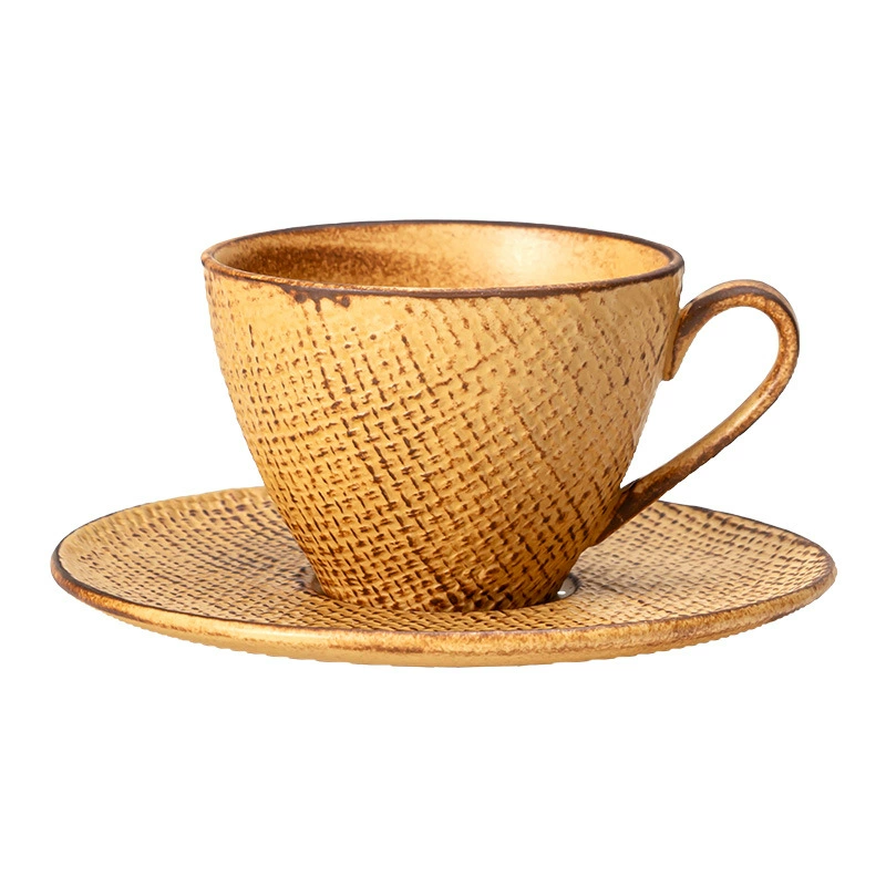 Vintage Ceramic Coffee Cup and Saucer Set tableware view 5