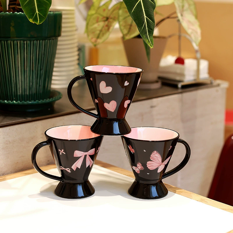 아침식사와 커피용 허리 잘록한 도자기 머그 tableware view 2