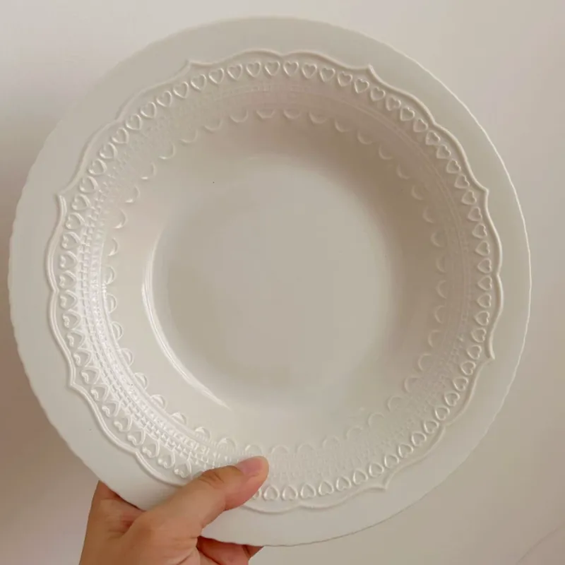 Service de table en porcelaine embossé avec cœurs tableware view 8