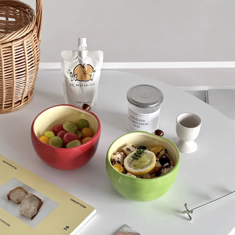 사과 모양 도자기 디저트 볼 tableware