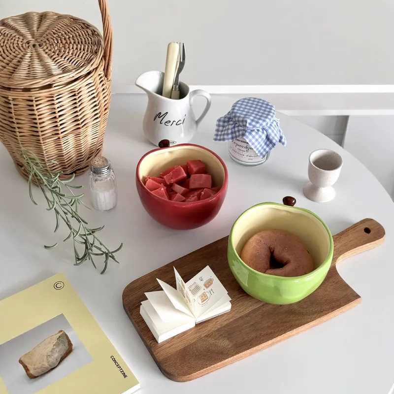 사과 모양 도자기 디저트 볼 tableware view 4