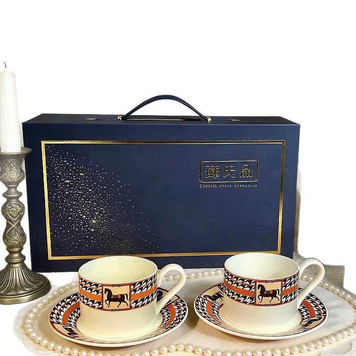 طقم فنجان قهوة وصحن سيراميك أصفر tableware view 5