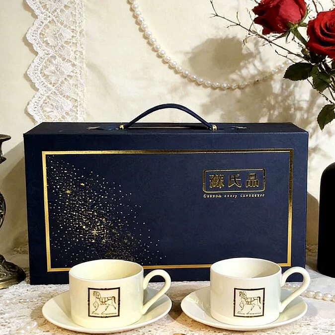 طقم فنجان قهوة وصحن سيراميك أصفر tableware view 8