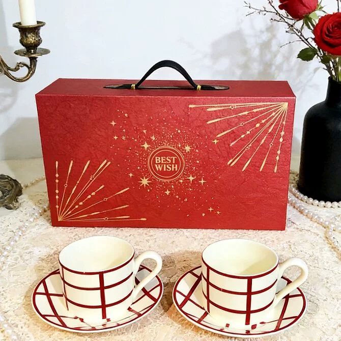 Ceramic Coffee Cup and Saucer Set tableware view 11